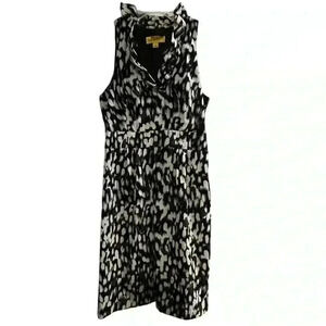 Clarrie Women's Size 6 Black Abstract Sleeveless Knee Length Dress